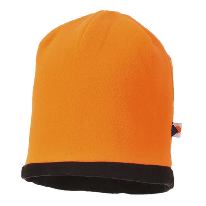 Reversible Hi Vis Beanie Hat Ha14 - Orange Black - Customisable All Weather Accessories