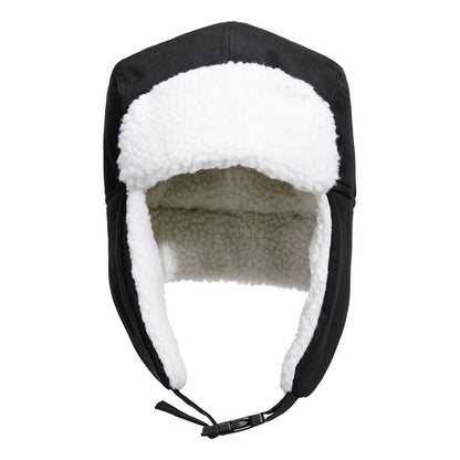 Sherpa Lined Trapper Hat Ha33 - Black R - Customisable All Weather Accessories