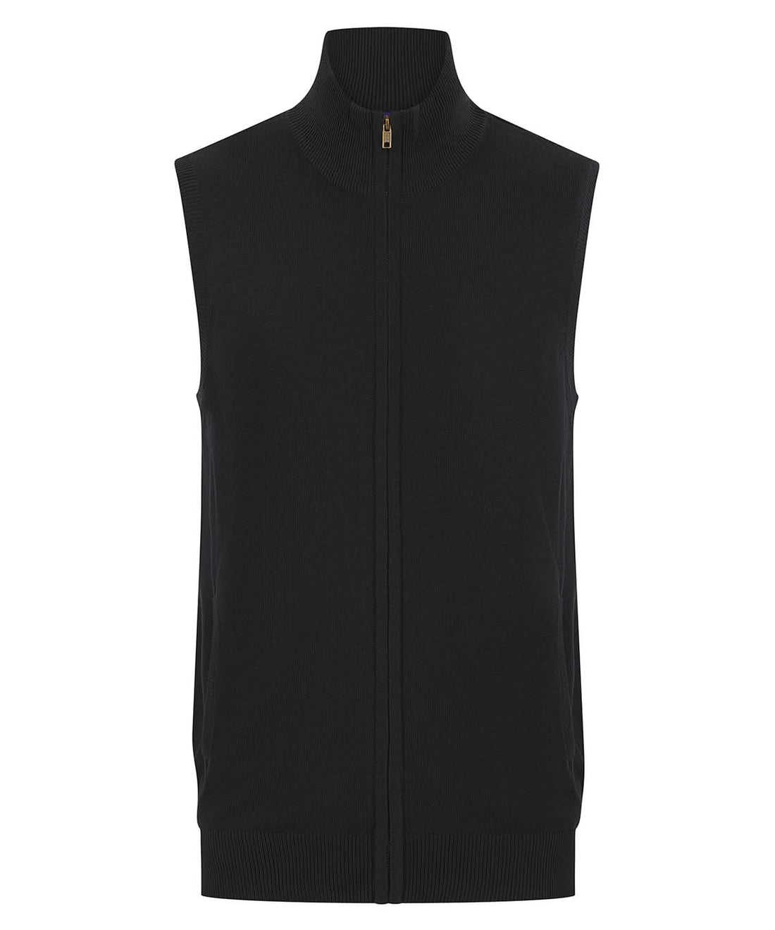 Henbury Sleeveless Zip Through Jumper HB711 - Black - Customisable Gilets &amp; Body Warmers