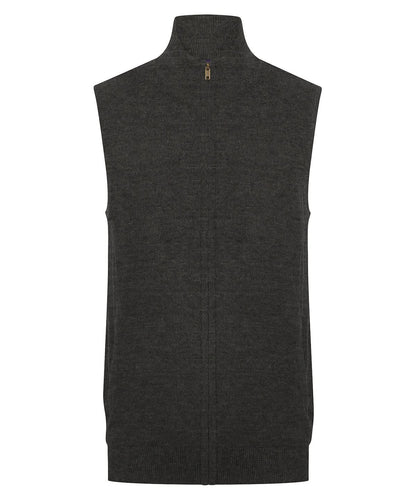 Henbury Sleeveless Zip Through Jumper HB711 - Grey Marl - Customisable Gilets &amp; Body Warmers
