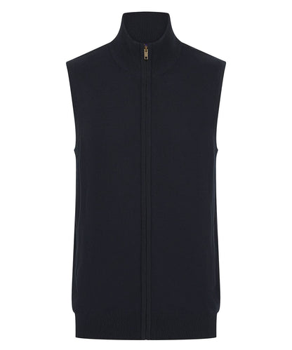 Henbury Sleeveless Zip Through Jumper HB711 - Navy - Customisable Gilets &amp; Body Warmers