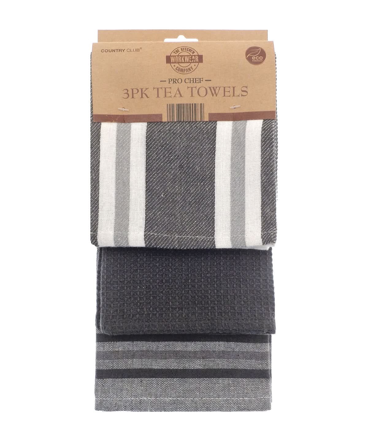 Home &amp; Living Pro Chef tea towel HL200 - Grey Stripe One size - Customisable Towels