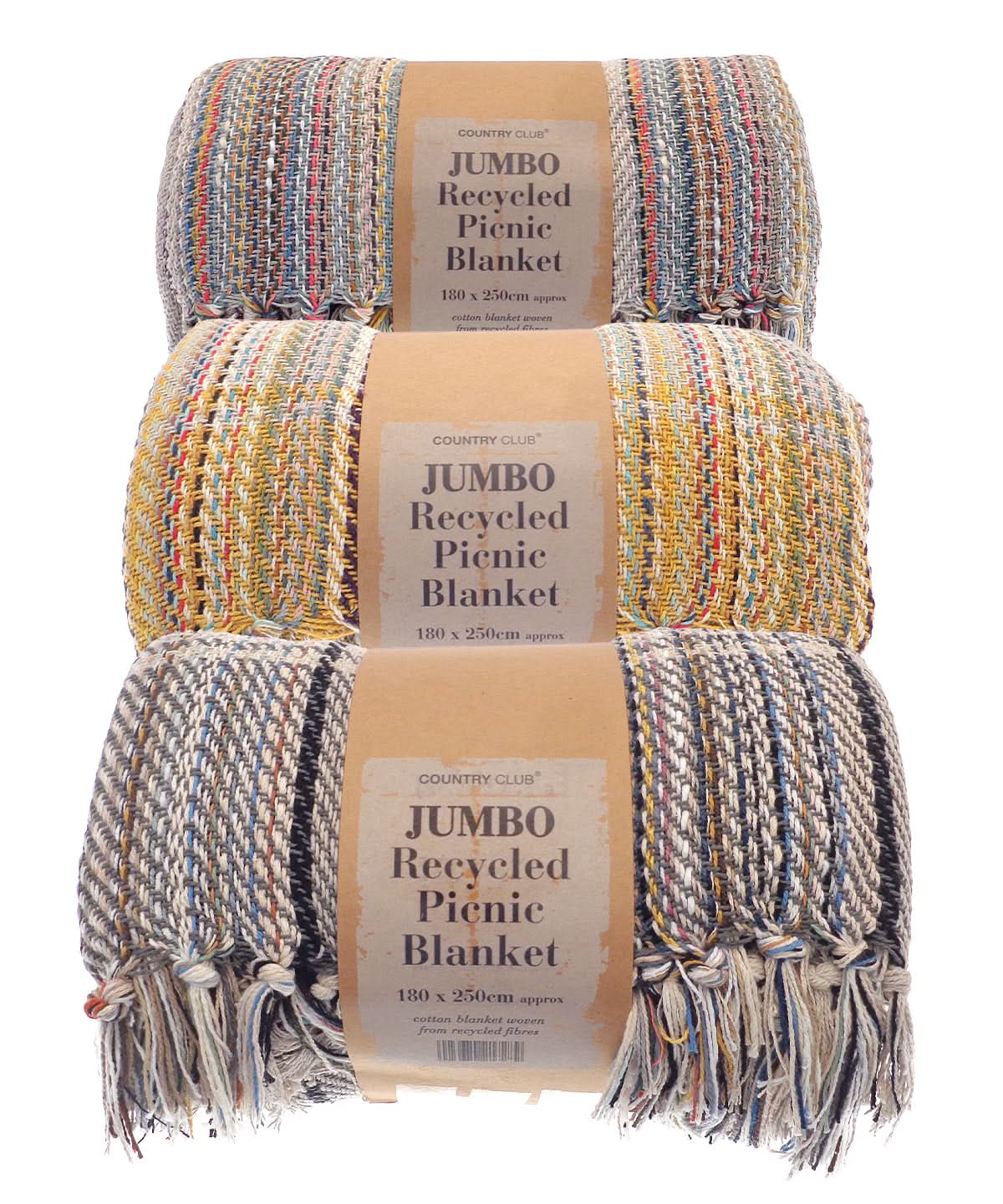 Home &amp; Living Jumbo recycled picnic blanket HL207 - Mixed Fabric Colour One size - Customisable Blanket