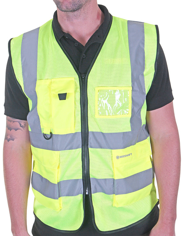 Beeswift Hi Vis Executive Mesh Vest - Saturn Yellow - Customisable Waistcoats / Vests