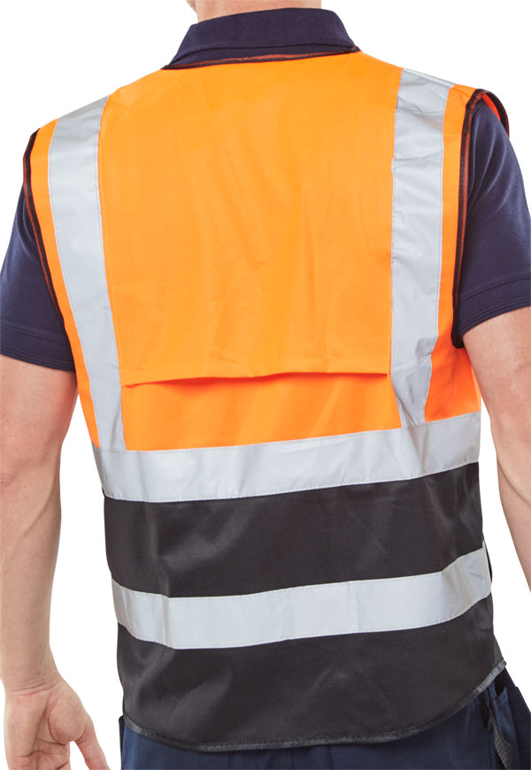 Beeswift Hi Vis Two Tone Executive Id Vest - - Customisable Waistcoats / Vests