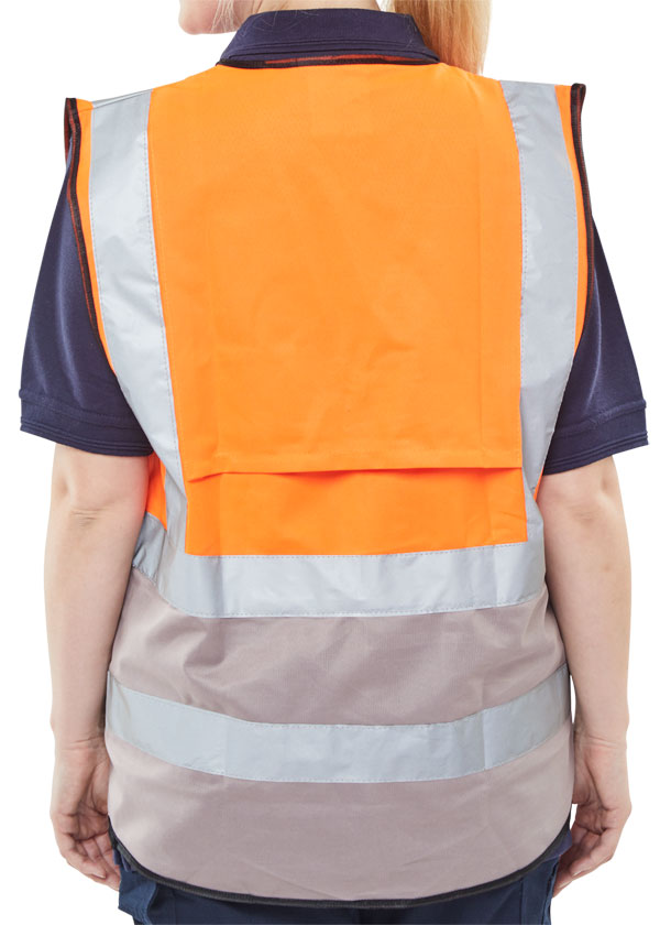 Beeswift Hi Vis Two Tone Executive Id Vest - - Customisable Waistcoats / Vests