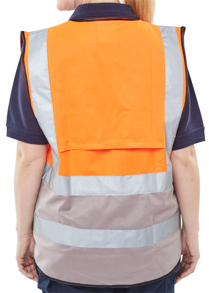 Beeswift Hi Vis Two Tone Executive Id Vest - - Customisable Waistcoats / Vests