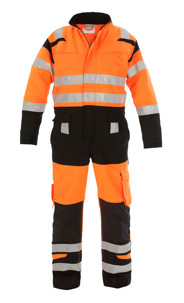 Hyd Trendy Hv Stretch Hydrowear Hove Hi Vis Two Tone Coverall - Orange Black - Customisable Coveralls