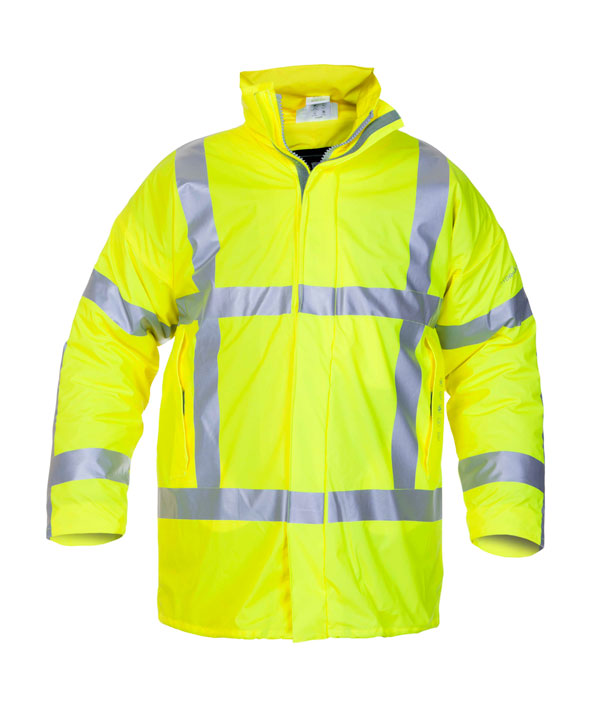 Hyd Fr Ast Multi Hydrowear Norfolk Multi Fire Hi Vis Retardant Anti Static Waterproof Lined Parka Jacket - Saturn Yellow - Customisable Jacket
