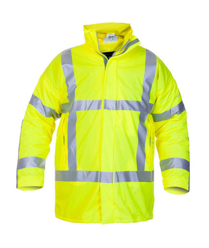Hyd Fr Ast Multi Hydrowear Norfolk Multi Fire Hi Vis Retardant Anti Static Waterproof Lined Parka Jacket - Saturn Yellow - Customisable Jacket