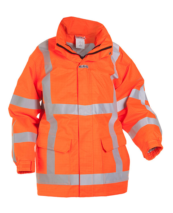 Hyd Sns Milti Norm Hydrowear Markelo Multi Sns Fire Retardant Hi Vis Anti Static Waterproof Parka Jacket - Orange - Customisable Jacket