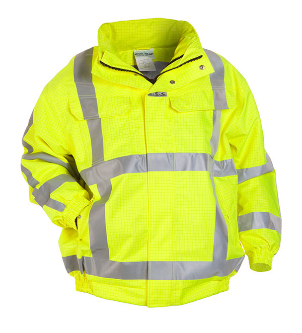 Hyd Sns Milti Norm Hydrowear Moers Multi Sns Fire Retardant Hi Vis Anti Static Pilot Jacket - Saturn Yellow - Customisable Jacket