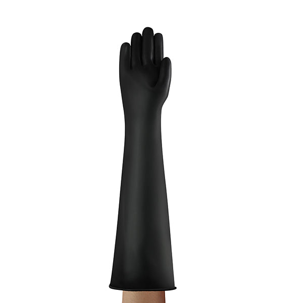 Ansell Industrial Latex Heavy Weight &quot; Gauntlet - Black - Customisable Latex