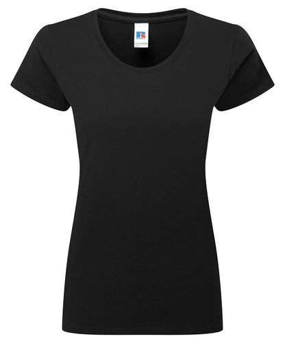 Russell Short Sleeve Europe Womens authentic classic t shirt J180F - Black - Customisable T-Shirts