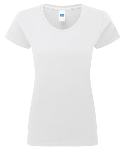 Russell Short Sleeve Europe Womens authentic classic t shirt J180F - White - Customisable T-Shirts