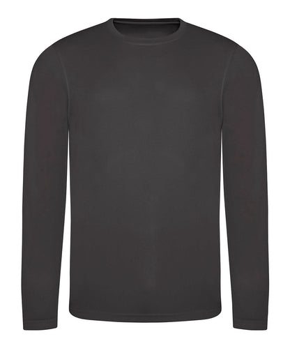 AWDis Just Cool Long sleeve cool T JC002 - Charcoal - Customisable T-Shirts