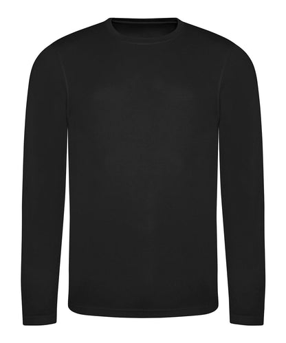 AWDis Just Cool Long sleeve cool T JC002 - Jet Black - Customisable T-Shirts