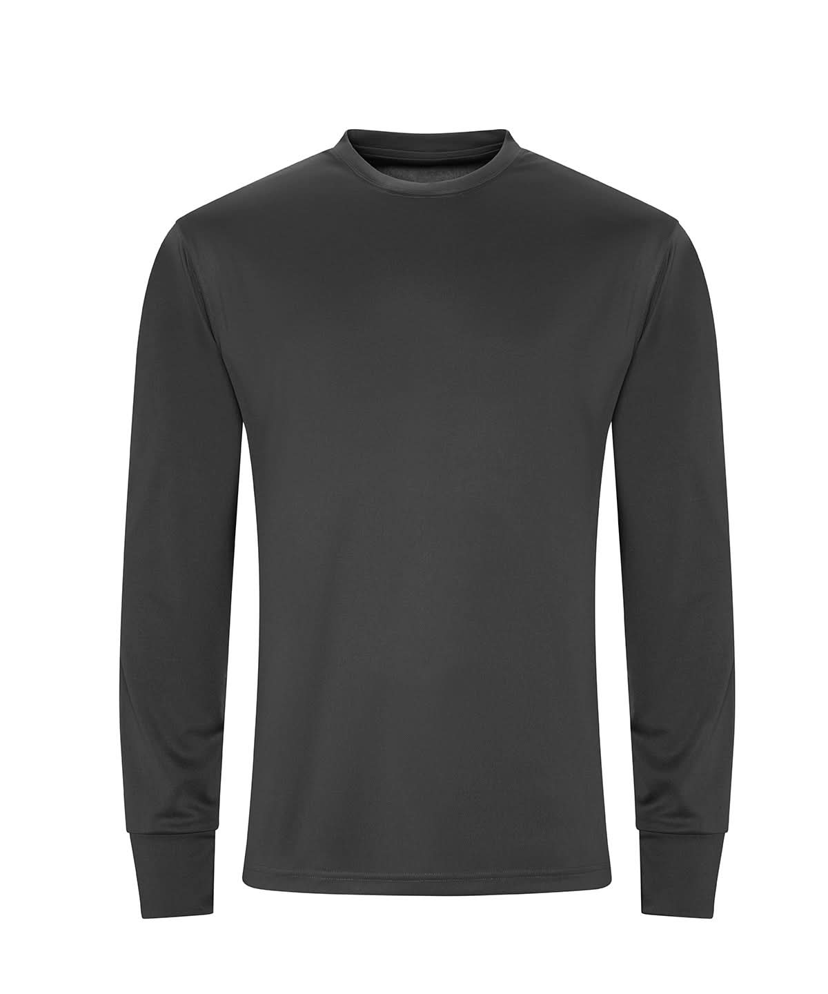 AWDis Just Cool Long sleeve active T JC023 - Charcoal - Customisable T-Shirts