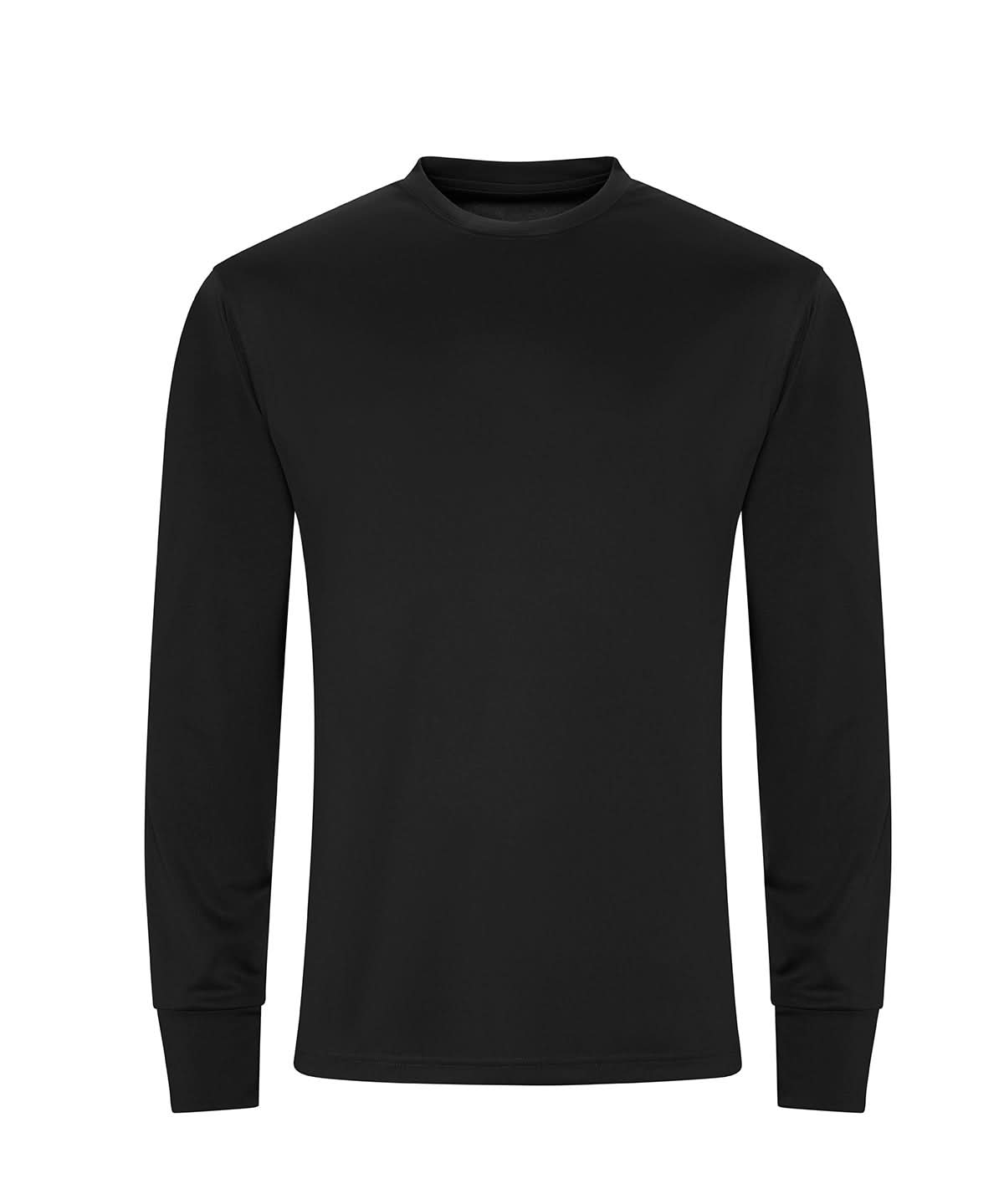 AWDis Just Cool Long sleeve active T JC023 - Jet Black - Customisable T-Shirts