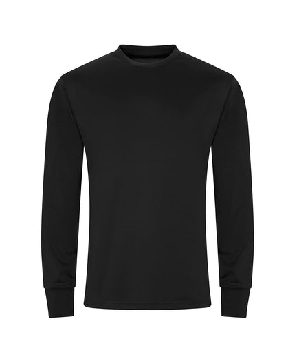 AWDis Just Cool Long sleeve active T JC023 - Jet Black - Customisable T-Shirts