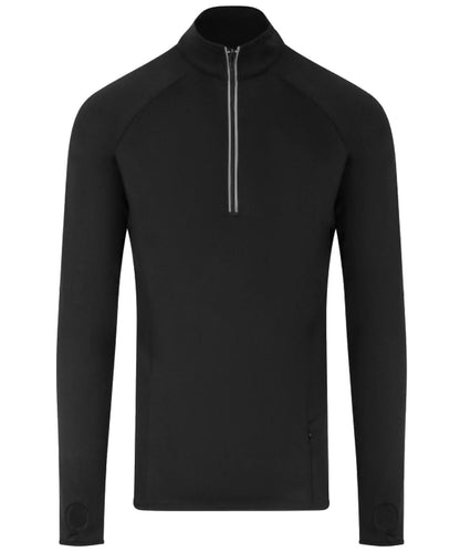 AWDis Just Cool Cool Flex long half zip top JC030 - Jet Black - Customisable Sports Overtops