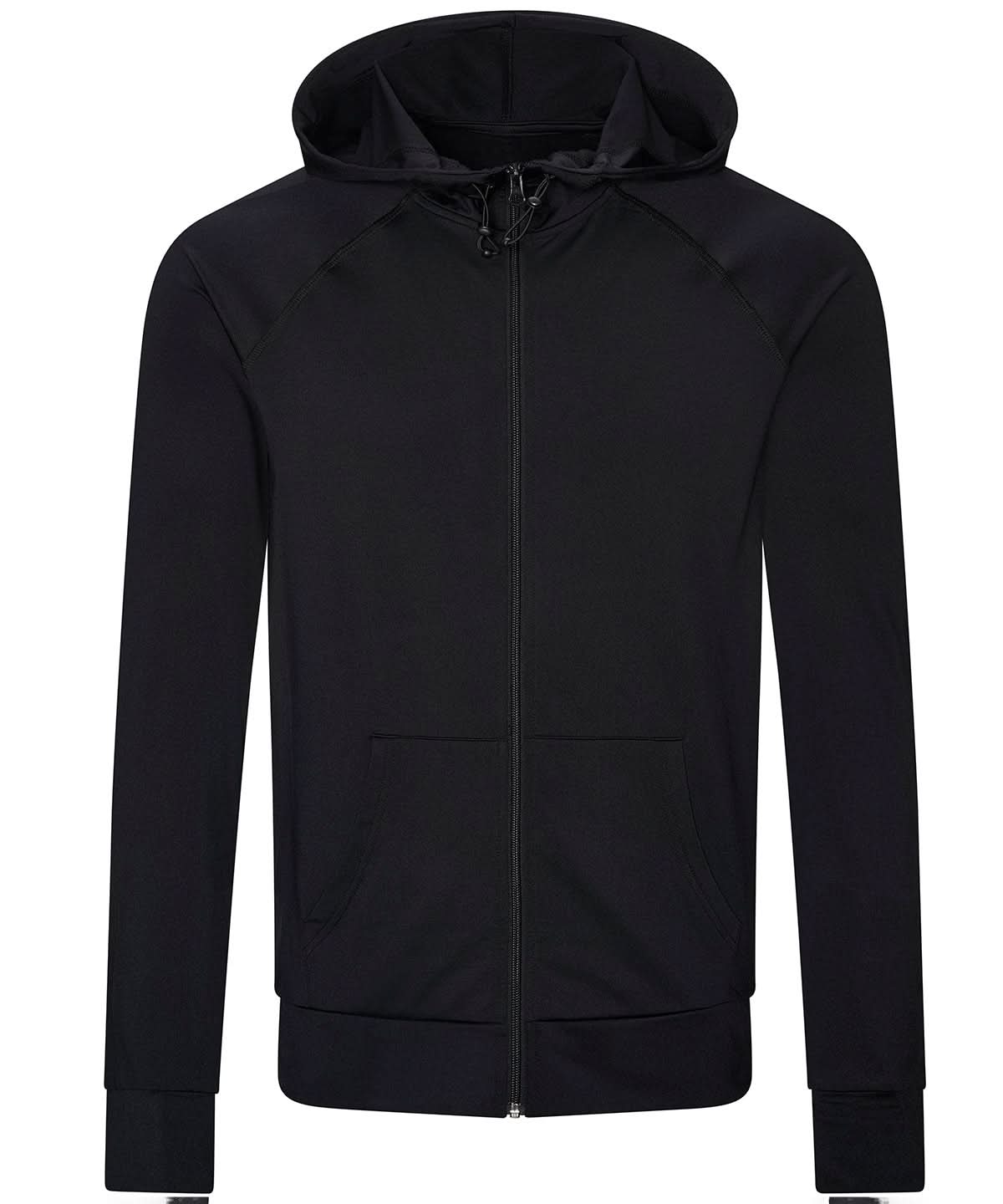 AWDis Just Cool Cool contrast zoodie JC057 - Jet Black - Customisable Hoodies