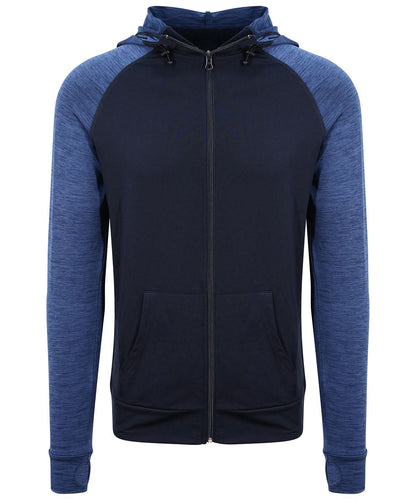 AWDis Just Cool Cool contrast zoodie JC057 - Navy Navy Melange - Customisable Hoodies