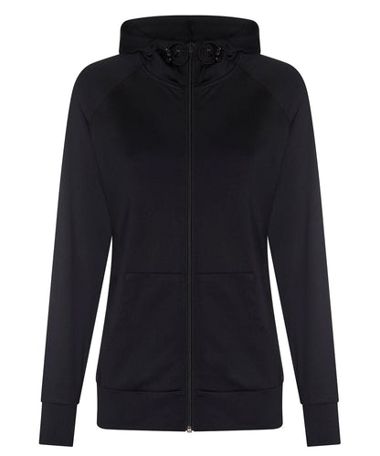 AWDis Just Cool Womens cool contrast zoodie JC058 - Jet Black - Customisable Hoodies