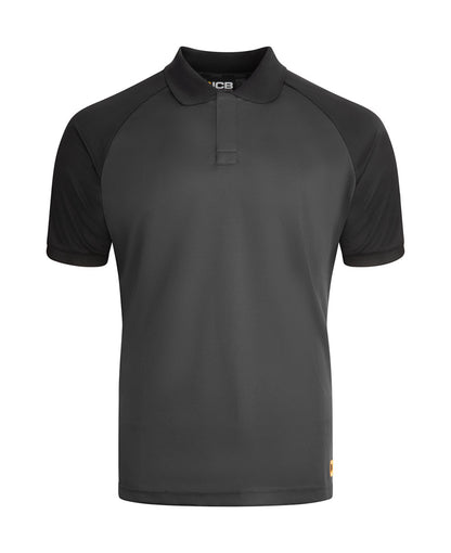 Jcb Workwear Unisex Classic Collar Polo Shirt Jcb016 - Grey Black - Customisable Polo Shirts