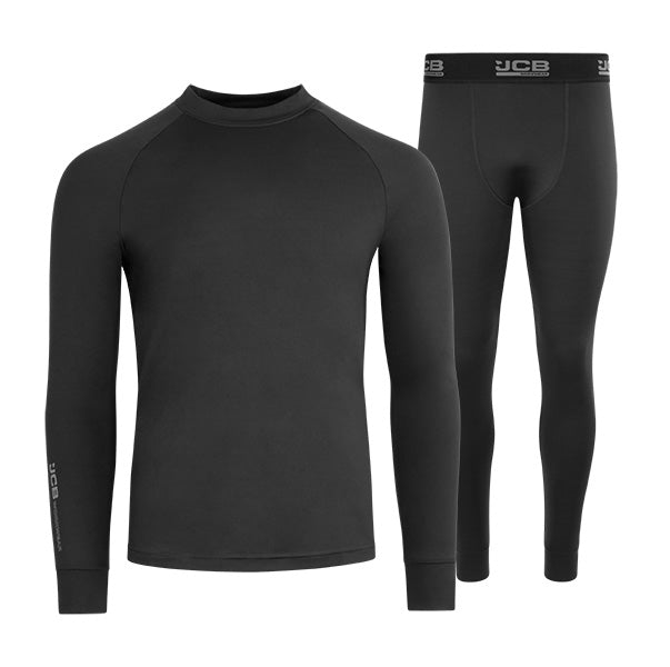 Jcb Workwear Unisex Base Layer Set Jcb019 - Black - Customisable Thermals