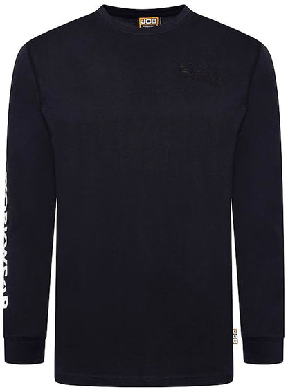 Jcb Workwear Jcb Workwear Banner Long Sleeve T Shirt - Navy Blue - Customisable Tee Shirts