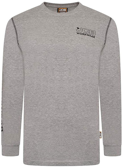 Jcb Workwear Jcb Workwear Banner Long Sleeve T Shirt - Grey - Customisable Tee Shirts
