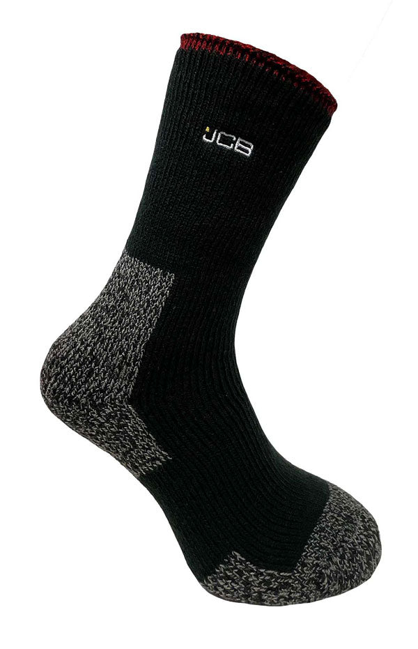 Jcb Workwear Jcb Workwear Thermasocks With Extended Achilles - Black Grey 46000 - Customisable Socks