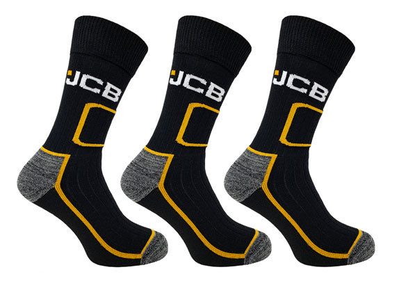 Jcb Workwear Jcb Workwear Shin Protect Work Socks - Black 45967 - Customisable Socks