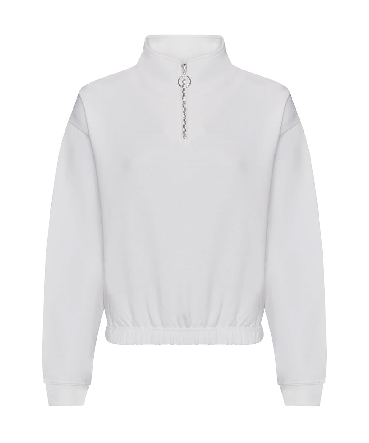 AWDis Just Hoods Womens cropped zip sweat JH037 - Arctic White - Customisable Sweatshirts