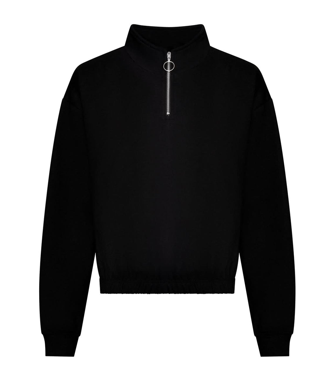AWDis Just Hoods Womens cropped zip sweat JH037 - Deep Black - Customisable Sweatshirts