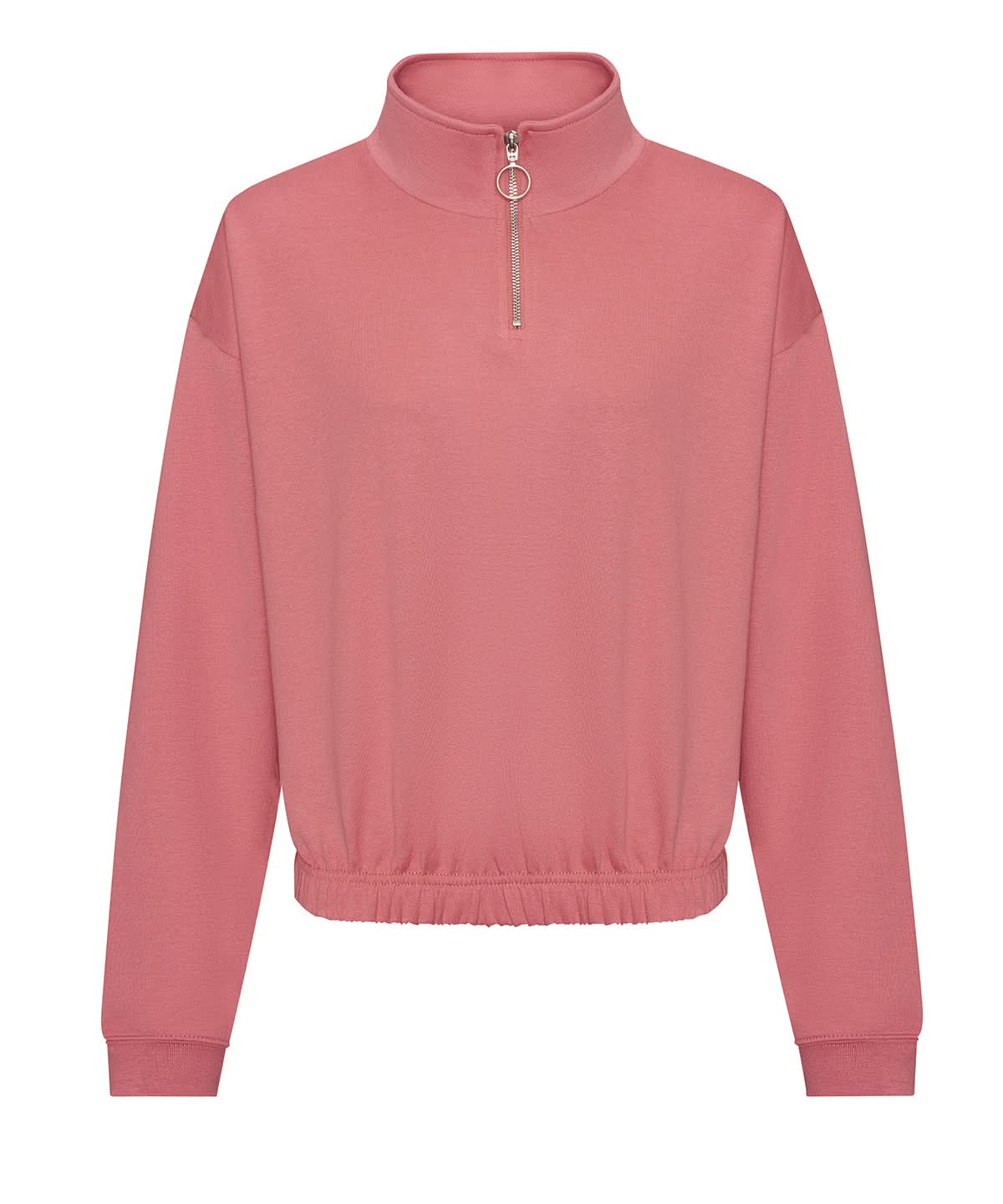 AWDis Just Hoods Womens cropped zip sweat JH037 - Dusty Rose - Customisable Sweatshirts
