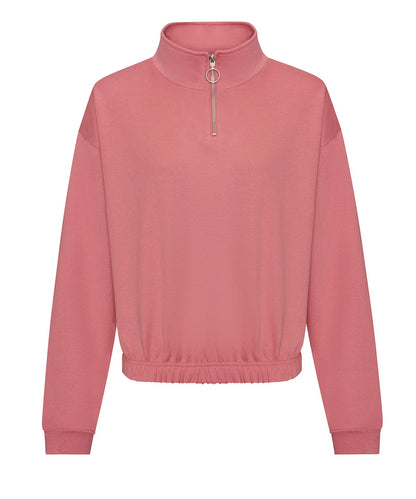 AWDis Just Hoods Womens cropped zip sweat JH037 - Dusty Rose - Customisable Sweatshirts