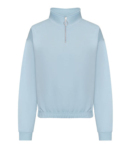 AWDis Just Hoods Womens cropped zip sweat JH037 - Sky Blue - Customisable Sweatshirts