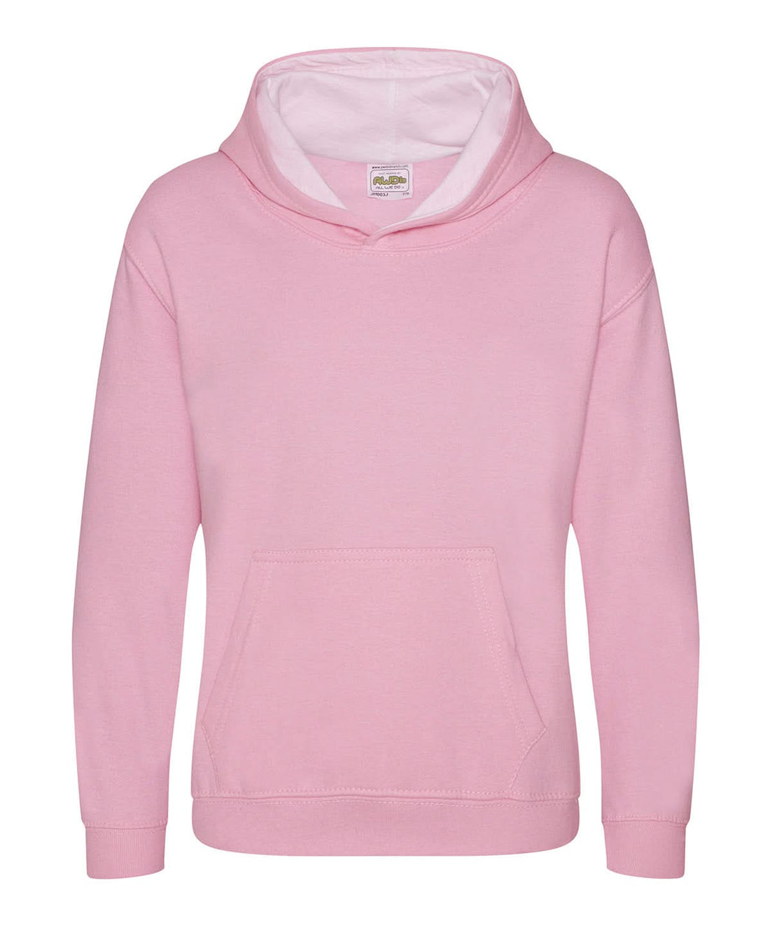 AWDis Just Hoods Kids varsity hoodie JH03J - Baby Pink Arctic White - Customisable Hoodies