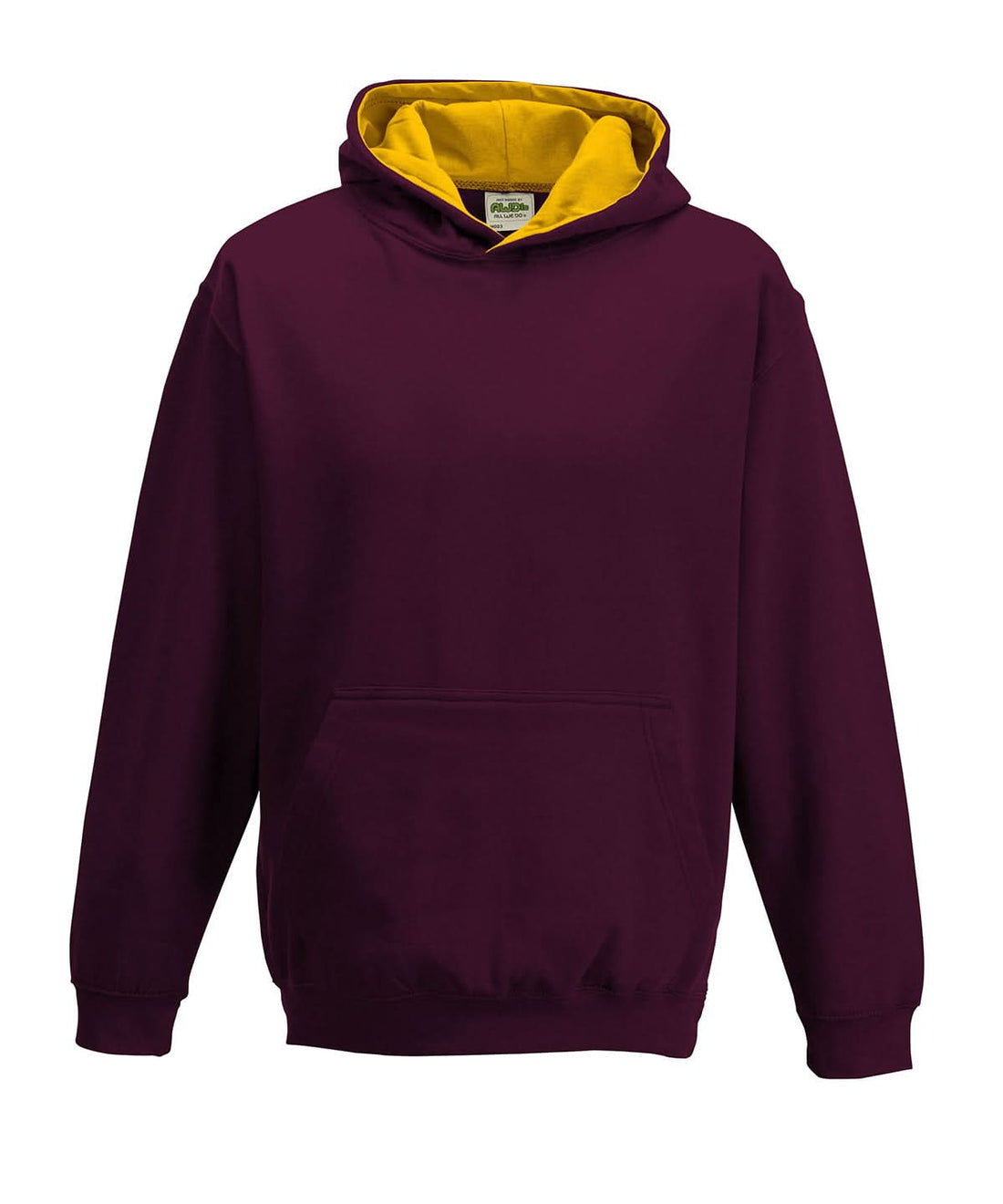 AWDis Just Hoods Kids varsity hoodie JH03J - Burgundy Gold - Customisable Hoodies