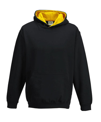 AWDis Just Hoods Kids varsity hoodie JH03J - Jet Black Gold - Customisable Hoodies