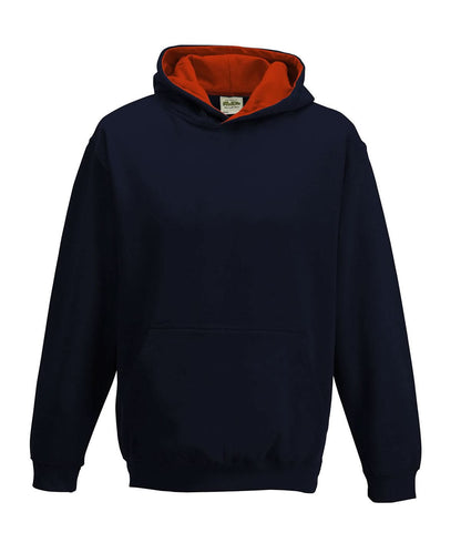AWDis Just Hoods Kids varsity hoodie JH03J - New French Navy Fire Red - Customisable Hoodies