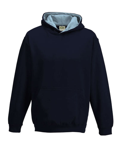 AWDis Just Hoods Kids varsity hoodie JH03J - New French Navy Sky Blue - Customisable Hoodies