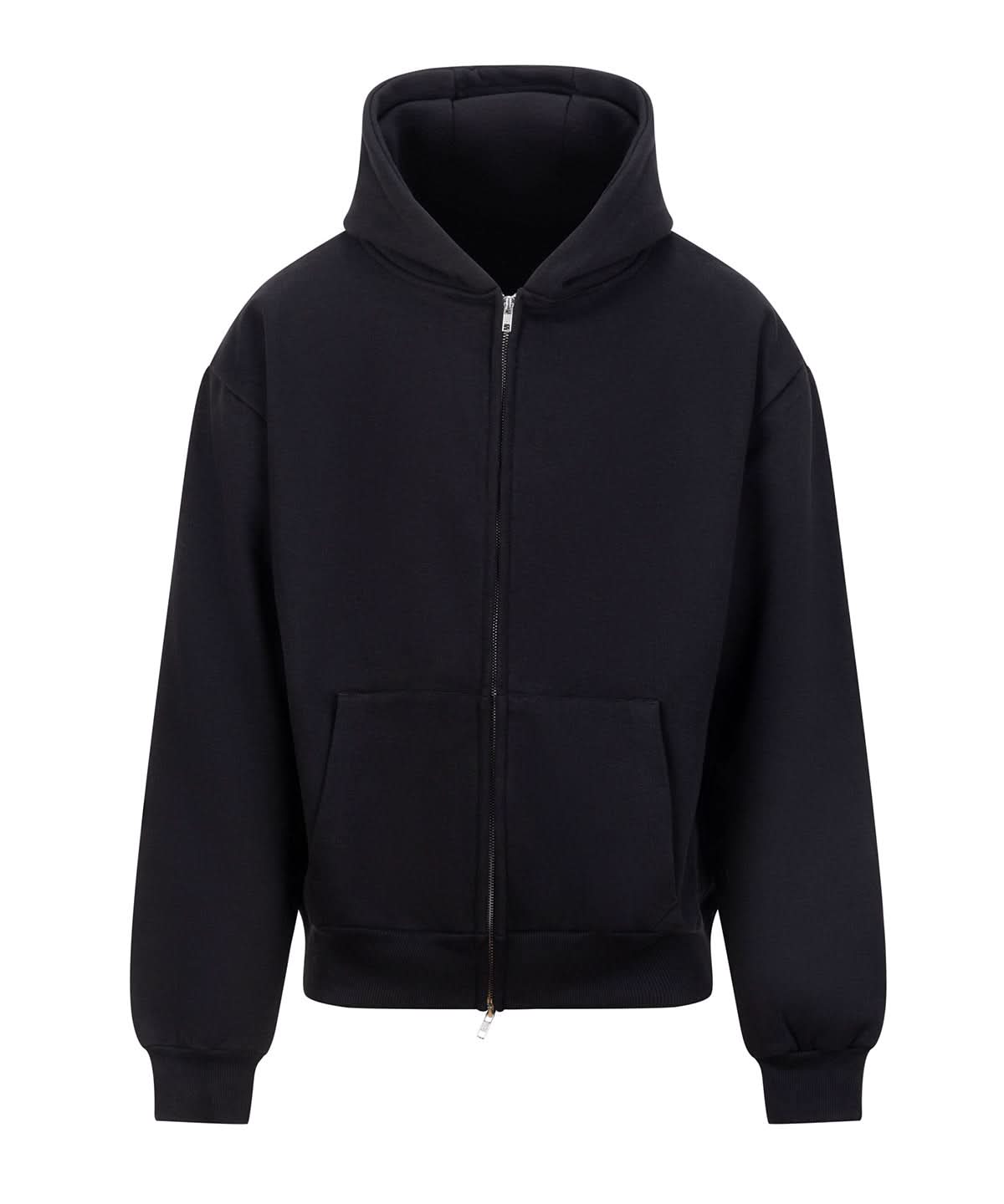 AWDis Just Hoods Signature heavyweight zoodie JH125 - Deep Black - Customisable Hoodies