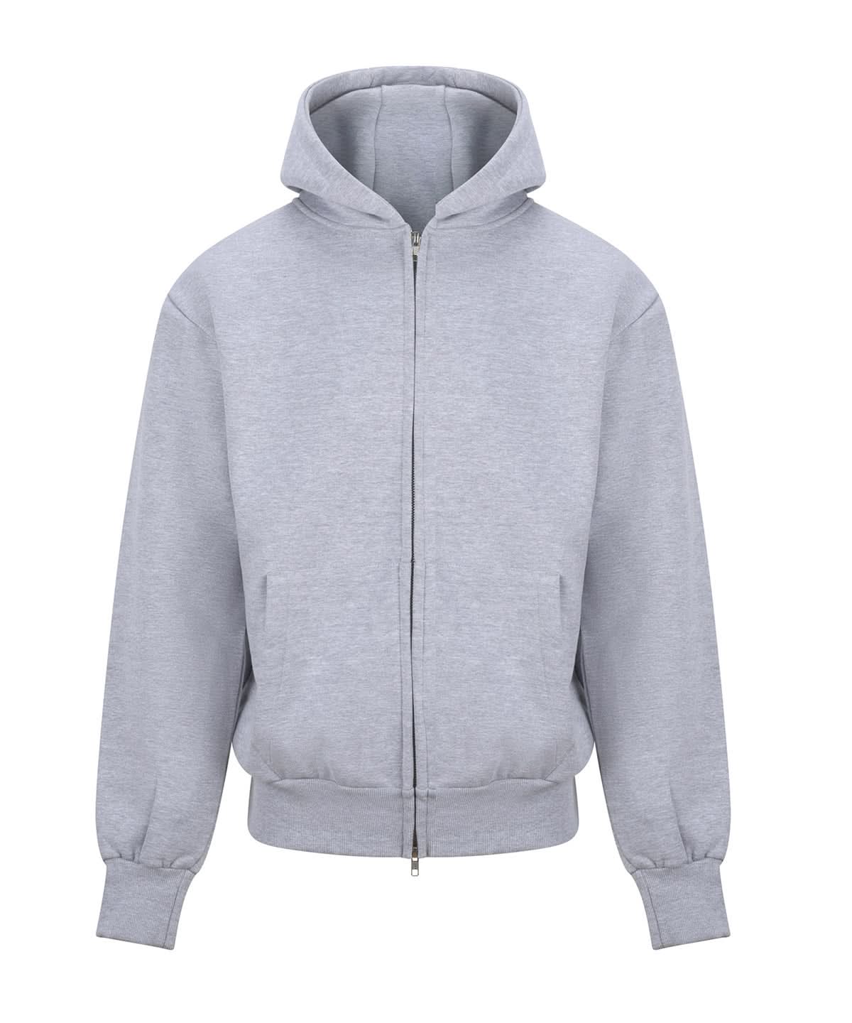 AWDis Just Hoods Signature heavyweight zoodie JH125 - Heather Grey - Customisable Hoodies