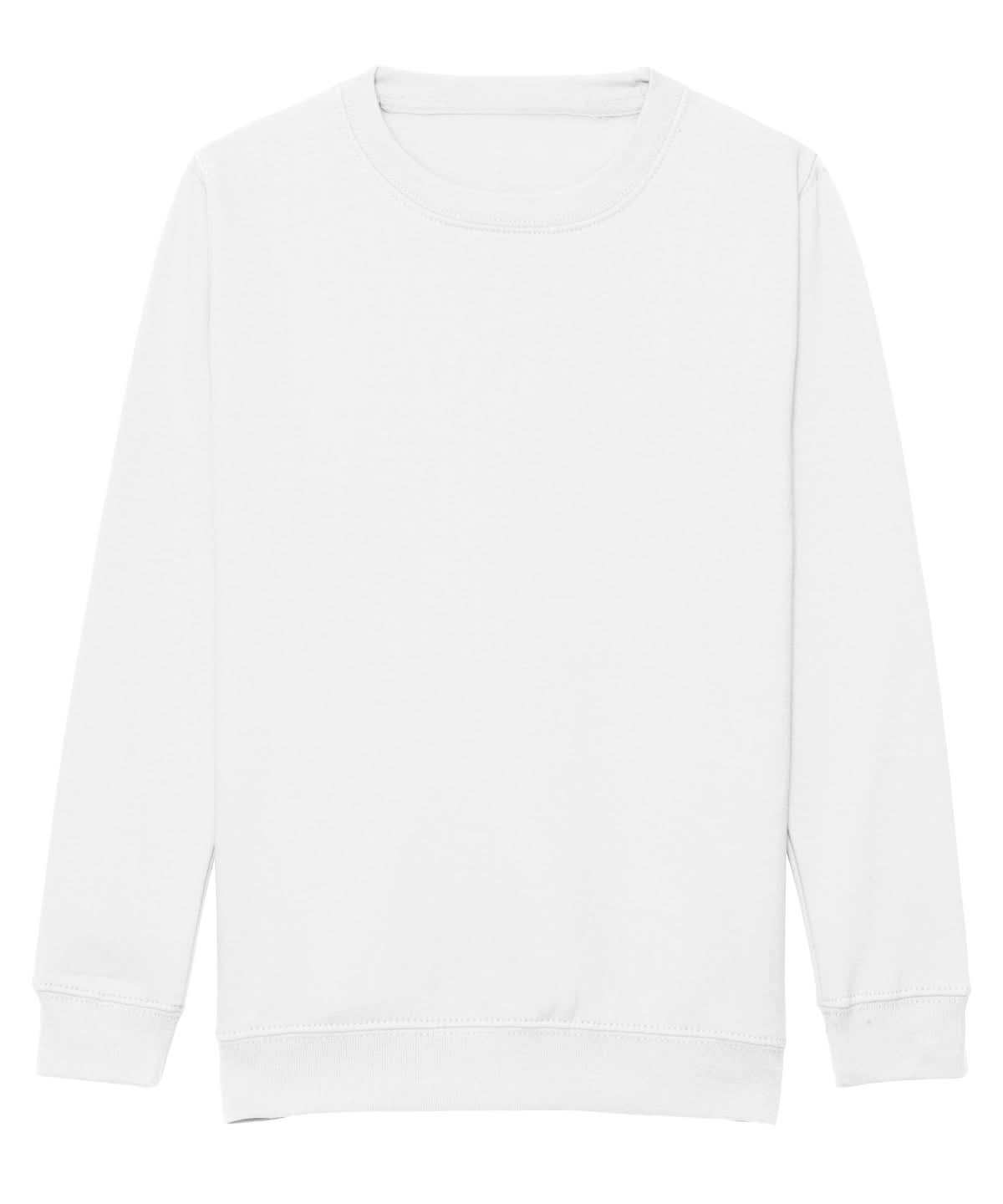 AWDis Just Hoods Kids AWDis Sweatshirt Arctic White JH30J - Arctic White - Customisable Sweatshirts