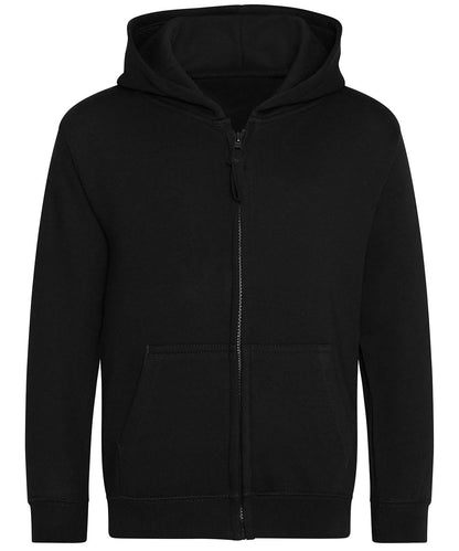 AWDis Just Hoods Kids zoodie JH50J - Deep Black - Customisable Hoodies