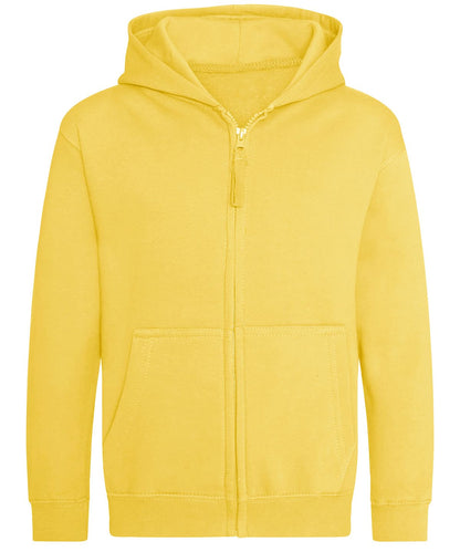 AWDis Just Hoods Kids zoodie JH50J - Sun Yellow - Customisable Hoodies