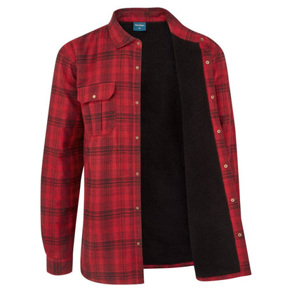 Ka3 Sherpa Lined Check Shirt Ka313 - Red - Customisable Shirts